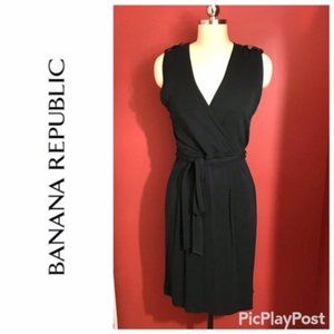 BANANA REPUBLIC Black Faux-Wrap Dress ** NWT **